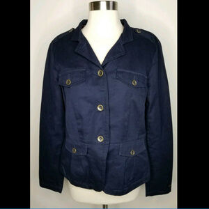 Tommy Hilfiger Navy BLUE Womens Button Jacket 10